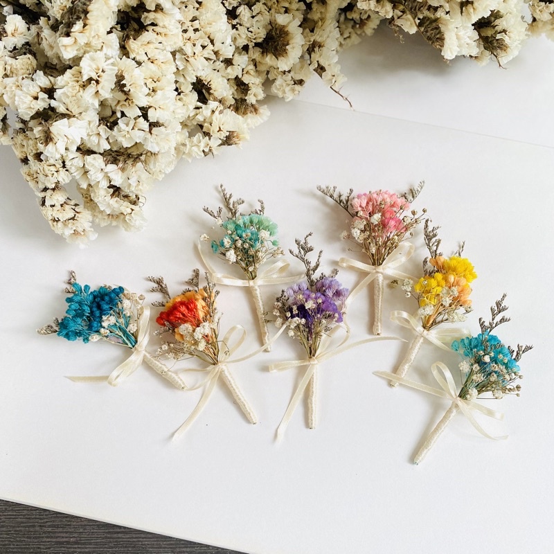 𝓁𝒾𝓁𝒾 ช่อมินิ ดอกไม้แห้ง ช่ออคิเลียผูกริบบิ้น Dry Flower Bouquet