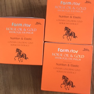 มาส์กใต้ตา แปะใต้ตา จากเกาหลี Farm stay horse oil&amp; gold hygrogel eye patch จาก jeju skincare from korea