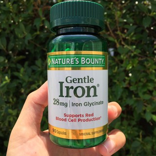 ธาตุเหล็ก Gentle Iron 28 mg 90 Capsules (Natures Bounty®) ช่วยสร้างเม็ดเลือดแดง