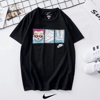 Nike ใหม่ฤดูร้อนแขนสั้นผู้ชายเสื้อยืดคอกลมผู้ชายและผู้หญิงผ้าฝ้ายพิมพ์คู่ M-4XL P3QG 2021 cotton 100%