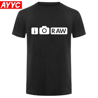 เสื้อยืดแขนสั้น ผ้าฝ้าย พิมพ์ลาย I Shoot RAW สําหรับผู้ชายS-5XL