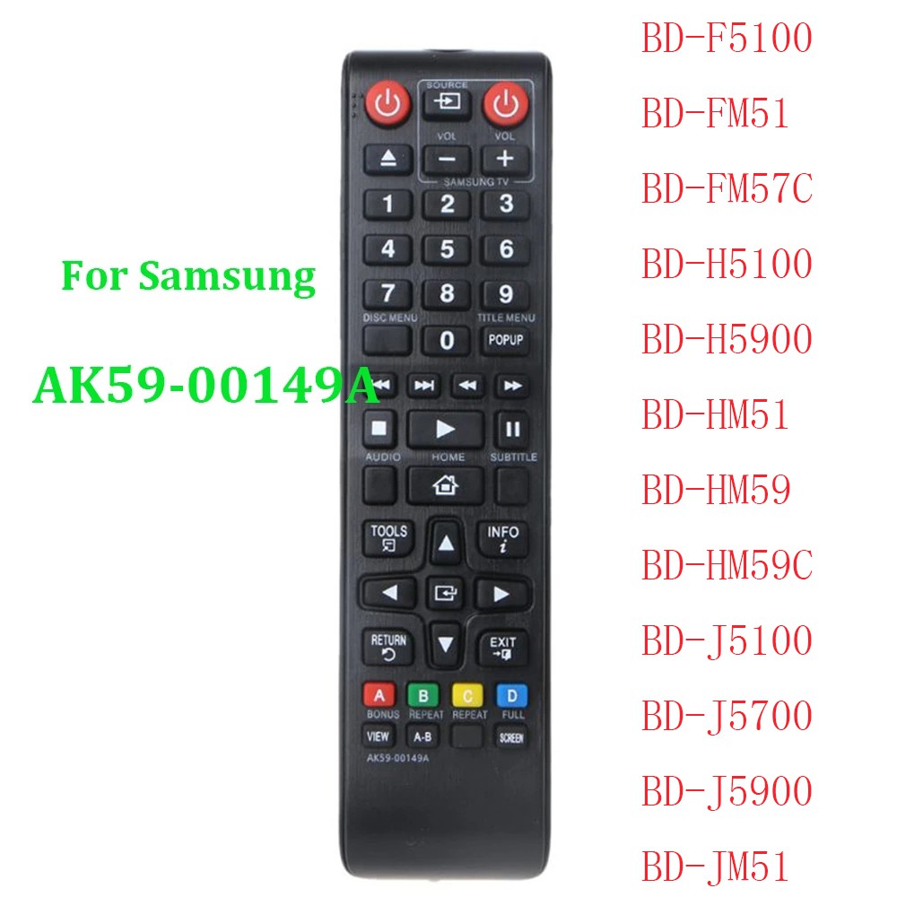 ใหม่ รีโมตเครื่องเล่น DVD บลูเรย์ AK59-00149A สําหรับ Samsung AK59-00145A AK59-00166A BDES5300 BDF5100 BDF5100 ZA BDF5100 ZX