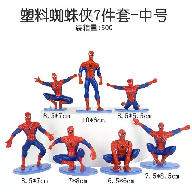 7 ชิ้น/เซ็ต Superhero Spiderman เค้ก Topper Boy ของขวัญวันเกิด Spiderman Action Figure ของเล่น