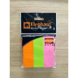 Elephant Neon กระดาษโน๊ต 3 สีนีออน กาวในตัว ตราช้าง 1x3 นิ้ว