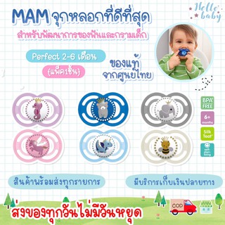 💙ส่งของทุกวันไม่มีวันหยุด💙MAM จุกหลอก รุ่น Perfect 6 เดือนขึ้นไป ( บรรจุ 1 ชิ้น )