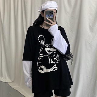 Korean Style Cartoon Printed Long Sleeve T-shirt For Women