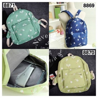 กระเป๋าเป้สะพายหลัง Backpack แฟชั่นเกาหลี พิมพ์ลายแบดมินตัน น่ารักๆ