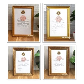 กรอบรูปเพื่อใส่ใบเครื่องราชอิสริยาภรณ์ ขนาดภาพ 25.5 cm x 39.2 cm. **ไม่ใช่ขนาด A4** +พร้อมกระจกใส +ขาตั้ง +หูแขวนผนัง++