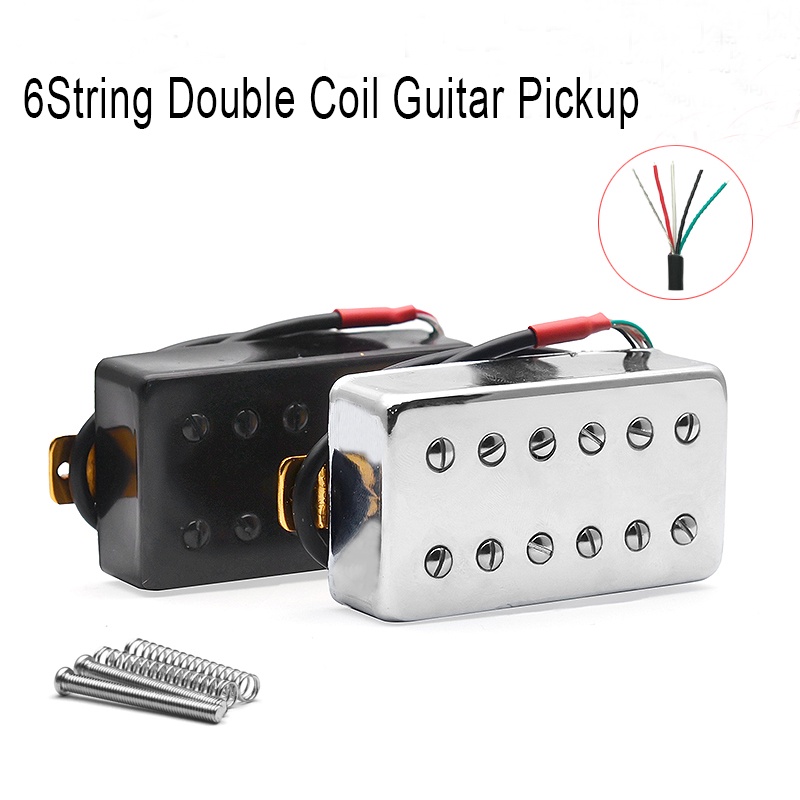 Double Coil 12 Hole Humbucker Pickup สําหรับ LP กีตาร์ไฟฟ้าคอ/สะพาน 50/52 มม.สีดํา/สีโครเมียม