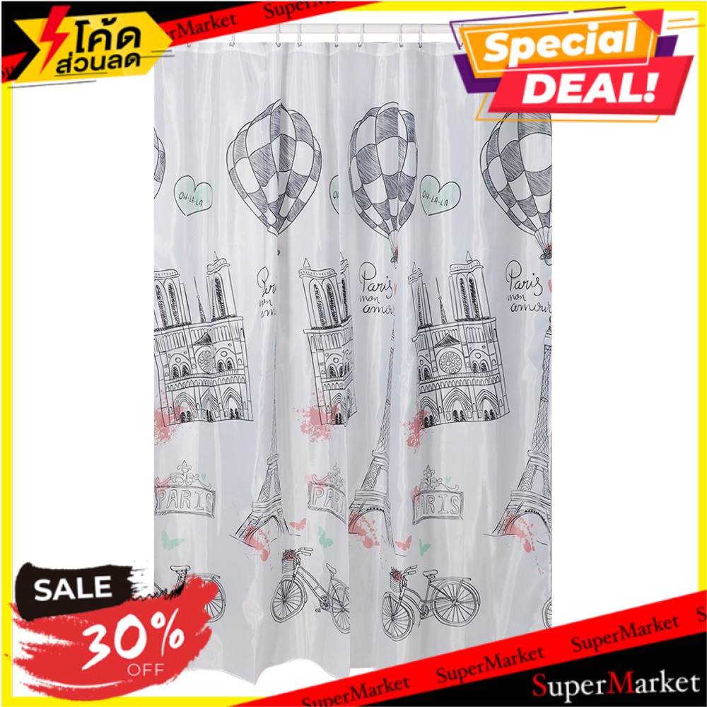 🔥แนะนำ🔥 ผ้าม่านห้องน้ำ ม่านห้องน้ำ เครื่องใช้ในห้องน้ำ ม่านห้องน้ำ POLY WSP SCP-23/P2332 180x180 ม่า