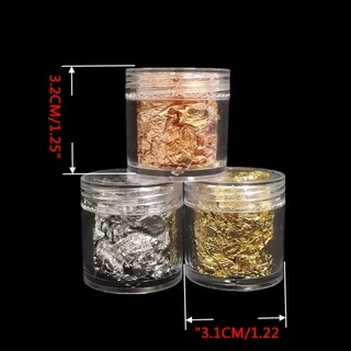 แผ่นฟอยล์กลิตเตอร์ อีพ็อกซี่ สีเงิน สีทอง สําหรับตกแต่งเล็บ DIY