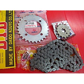 YAMAHA CHAPPY LB50 LB80 FRONT SPROCKET 15T &amp; REAR SPROCKET 29T &amp; "D.i.D." CHAIN // โซ่ สเตอร์หน้า15ฟัน สเตอร์หลัง29ฟัน