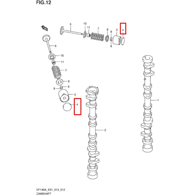 12892-69G10-283 SHIM, TAPPET,T:2.825 แผ่นชิมวาล์ว T:2.825 เครื่องยนต์เรือซุซุกิ Suzuki Outboard12892
