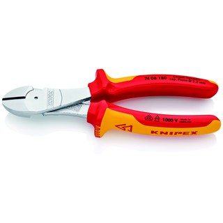 KNIPEX High Leverage Diagonal Cutter VDE 180 mm คีมปากเฉียงแบบแรงงัดสูง VDE 180 มม. รุ่น 7406180