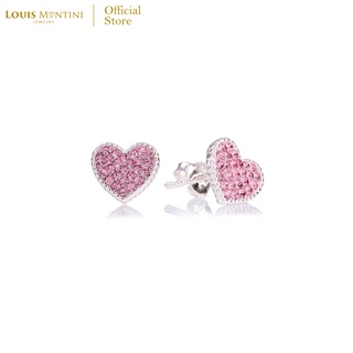 Louis Montini (Jewelry) Sterling Silver 925 Earrings ต่างหูเงินแท้ 92.5% ต่างหูผู้หญิง รูปหัวใจ LJER01