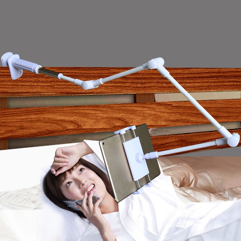 Folding Long Arm Tablet Phone Stand Holder For Ipad Samsung Kindle 4-14 Inch 360 Rotation Strong Lazy Bed Tablet Mount B