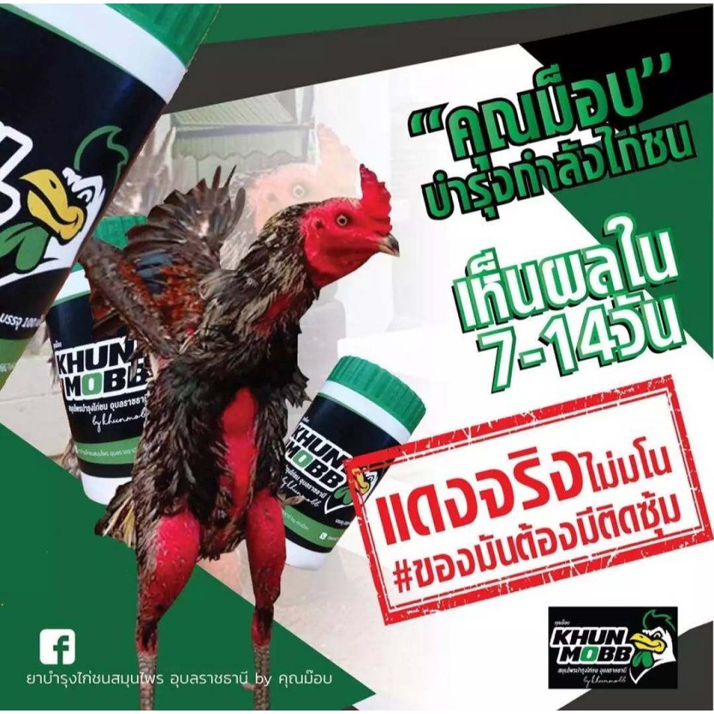 อุปกรณ์สัตว์เลี้ยง⊕คุณม็อบ KHUN MOBB สมุนไพรบำรุงไก่ชน #ไก่ชน#ยาไก่ชน#ยาไก่