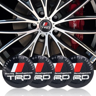 สติกเกอร์โลโก้ TRD สําหรับติดตกแต่งล้อรถยนต์ Toyota 4 ชิ้น