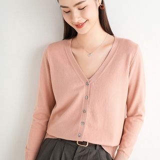 Herberty💗พร้อมส่งʕ•ᴥ•ʔ คาร์ดิแกนไซต์ใหญ่  2XL💖 เสื้อคลุมไหมพรม ผ้านุ่มนิ่ม แขนยาว กันหนาว cardigan สาวอวบใส่ได้