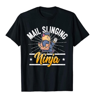 เสื้อยืดผ้าฝ้ายพิมพ์ลายแฟชั่น เสื้อยืด ผ้าฝ้าย แขนสั้น พิมพ์ลาย Mailman Mail Carrier I Cat Tomcat Ninja Mailman ทรงสลิมฟ