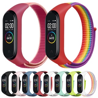 นาฬิกาข้อมือสายไนลอนสำหรับ Xiaomi Mi Band 3/4/5/6/7