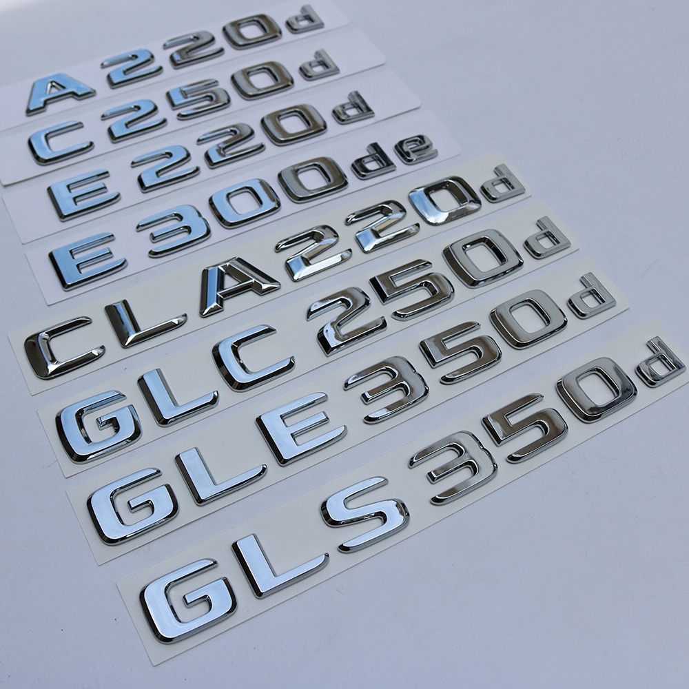 Mercedes-Benz Diesel A220d GLC250d GLE350d GLS350d E220d Word Mark รถ Mark ด้านหลังหาง Mark สติกเกอร