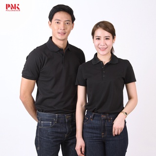 เสื้อโปโล เกรดพรีเมี่ยม ผ้านุ่ม สีดำ CP009 - PMK Polomaker