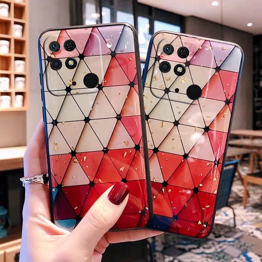 2022 New เคสโทรศัพท์ Xiaomi Redmi Note 11 Pro+ Plus 11S 10C 10 5G 4G Luxury Phone Casing Bling Diamond Lattice Girl Softcase Red Back Cover เคส Redme Note11Pro+ Redmi10C Smartphone Case #6