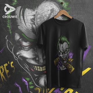 เสื้อยืดผ้าฝ้าย เสื้อยืดผ้าฝ้าย แขนสั้น พิมพ์ลาย Joker distro 24s crouwis สีพรีเมียม