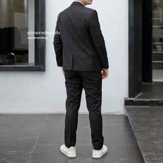 สินค้าพร้อมส่ง COCO-MAN เสื้อสูทกระดุม 2 เม็ด สีดำ ชุดสูทผู้ชาย มีกางเกงเข้าชุด ใส่ทำงาน ขายแยก เสื้อ กางเกง