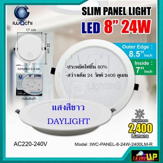 โคมไฟดาวน์ไลท์ LED ดาวน์ไลท์ฝังฝ้า Downlight LED ไฟเพดาน แบบกลม 8 นิ้ว 24 วัตต์ (แบบทรงกลม) แสงขาว/แสงวอร์มไวท์