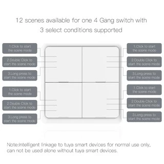 Tuya Zigbee Wireless Scene Switch รุ่น ZSS แป้นสวิตช์เปิดปิดไฟ ปุ่ม Scene ไร้สาย แบบใช้ถ่าน สำหรับสั่งงาน Scene