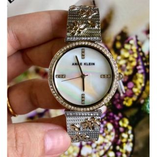 พร้อมส่ง นาฬิกา ANNE KLEIN🌸 ลายดอกไม้🐝ประดับด้วยSwarovski แท้