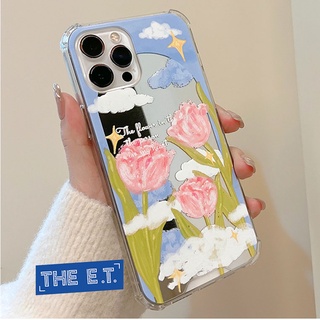 [พร้อมส่ง] เคสกระจก ลายดอกทิวลิป - Tulip Case [Iphone รุ่น 14 Pro max / 14 Pro / 13 Pro max / 13 Pro / 12 Pro max]