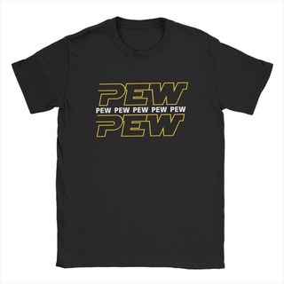 【100% cotton】เสื้อยืดลําลอง ผ้าฝ้าย 100% แขนสั้น คอกลม พิมพ์ลาย Pew Pew Wars Sci Fi Space Star Noises คุณภาพสูง สําหรับผ