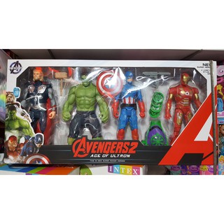 firstbuy_หุ่นโมเดล Avengers 2 Age of Ultron   กดที่หน้าอก มีไฟ 4 ตัวในกล่อง