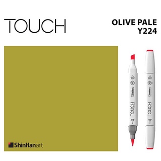 TOUCH TWIN BRUSH MARKER Y224 (OLIVE PALE) / มาร์คเกอร์หัวพู่กัน-หัวตัดขนาดกลาง รหัส Y224 (OLIVE PALE)