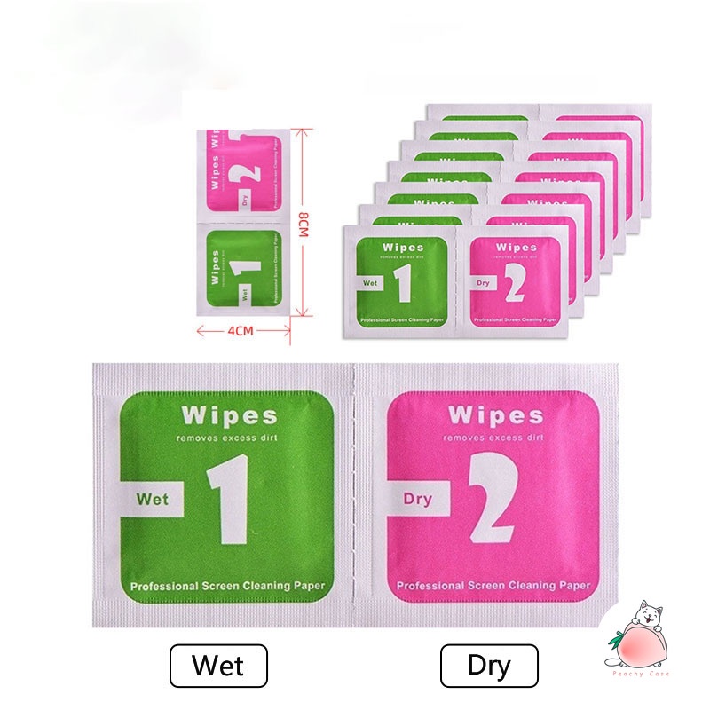 10PC Dry Wet Wipes Dust Absorber Sticker Cleaning Cloth for Mobile Phone Screen Glasses Camera Lens LCD Screens Dust Removal Paper