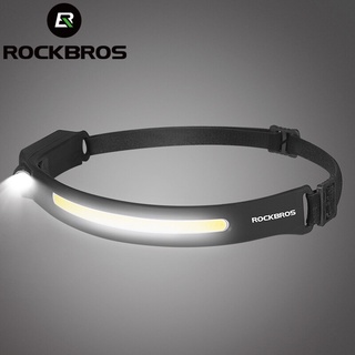 Rockbros Cob ไฟหน้าจักรยาน Led Ipx6 กันน้ํา แบบชาร์จไฟได้ ไฟเตือนกลางคืน ไฟเตือนการขี่จักรยาน ตั้งแคมป์กลางแจ้ง เซ็นเซอร์อุปกรณ์จักรยาน ไฟฉาย