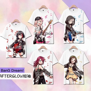 Bang Dream Merchandise เสื้อยืดแขนสั้น พิมพ์ลายกล้วยไม้มอคค่า เรืองแสง บรรเทาอาการปวด