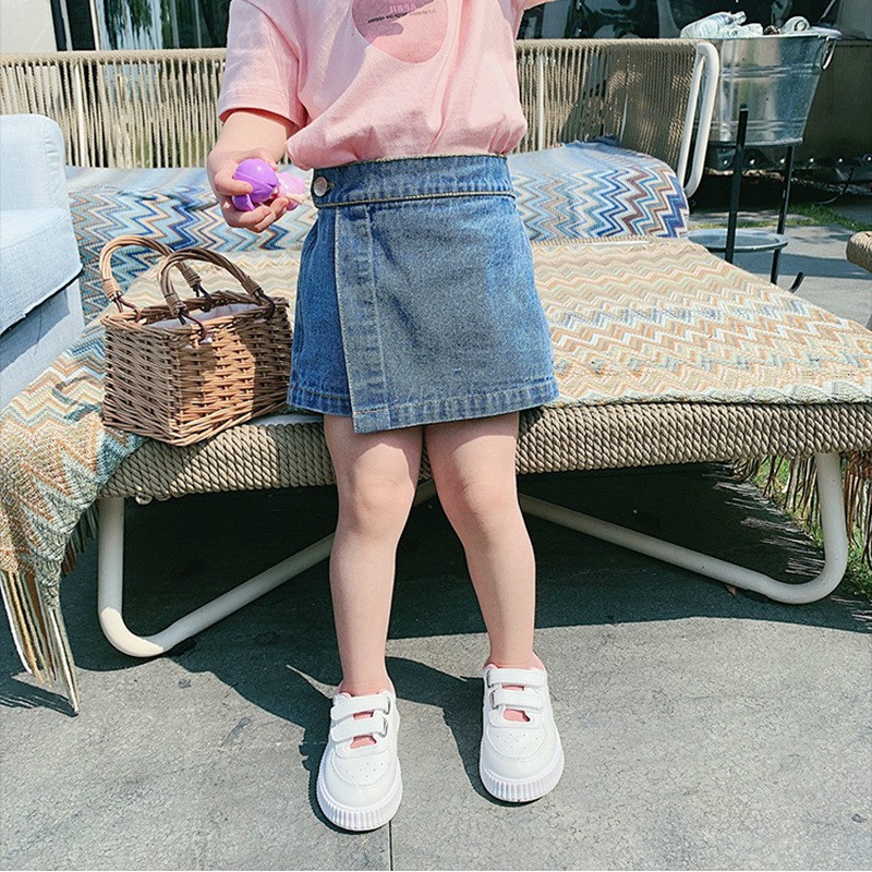 NANA พร้อมส่ง กระโปรงเด็กผู้หญิง กางเกงยีน ขาสั้น แฟชั่น ผ้าเดนิมสำหรับเด็กผู้หญิง(X55052)