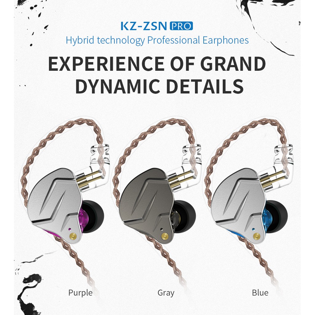 KZ ZSN PRO 2 หูฟังหูฟังชนิดใส่ในหูแบบมีสาย 1BA + 1DD Hybrid HiFi สเตอริโอเบสสําหรับเล่นเกมกีฬา