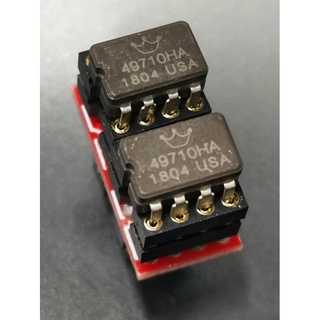 Single OP-AMP ออปแอมป์CROWN 49710HA ตัวถังเซรามิค ผลิตที่USA (ขายเป็นเซ็ต ออปแอมป์2ตัว+ตัวแปลงSingleเป็นDual)เสียงเทพ