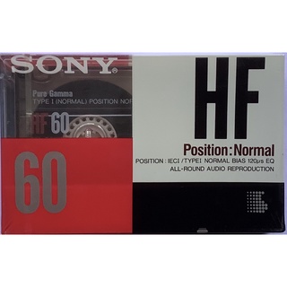 Blank Cassette Tape ซีล เทปคาสเซ็ตเปล่าวินเทจ Sony HF 60 นาที Normal Position Type I ซีล Made in Japan ปี 1990 เทปเปล่า