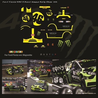 ดีคอล Rossi 46 หมึกรองขาว ติดชิ้นงานได้ทุกสี ติดรถHot Wheels /Majorette 1:64 Decal  water slide