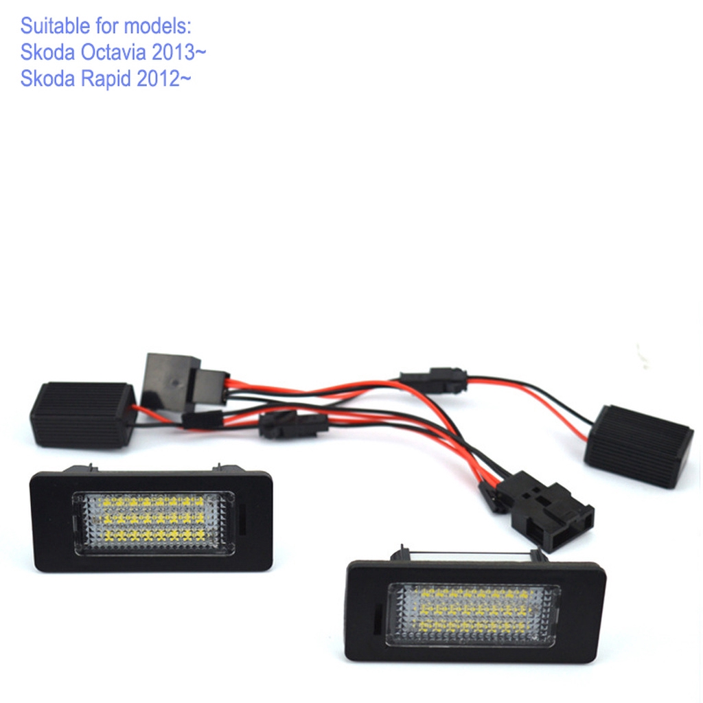 2 à¸Šà¸´à¹‰à¸™ Skoda Octavia Rapid LED à¹„à¸Ÿà¸›à¹‰à¸²à¸¢à¸—à¸°à¹€à¸šà ...