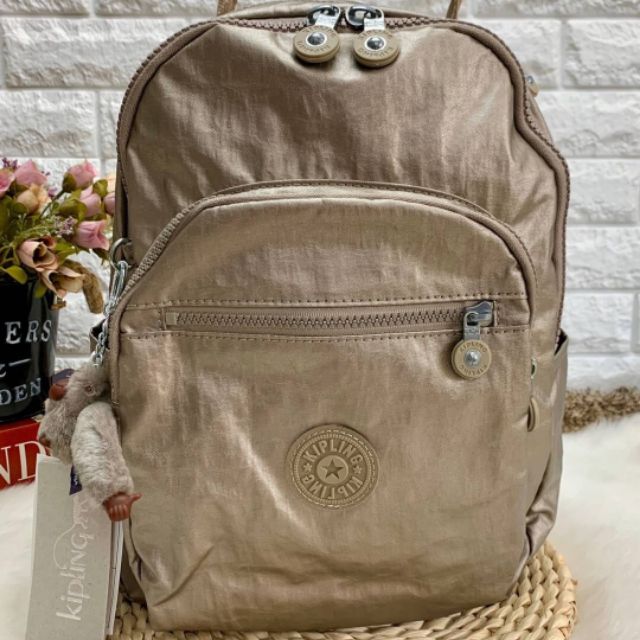 Kipling backpack bag OUTLET สีบรอนซ์เทา