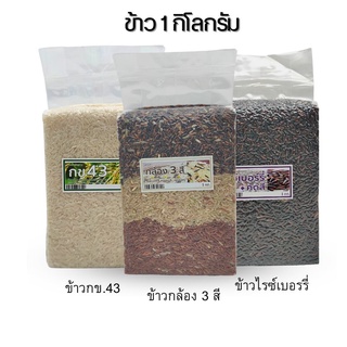 ข้าวไรซ์เบอรรี่/ ข้าวสามสี/ ข้าวกข.43 หอม นุ่ม หุงง่าย ขนาด 1 กิโลกรัม