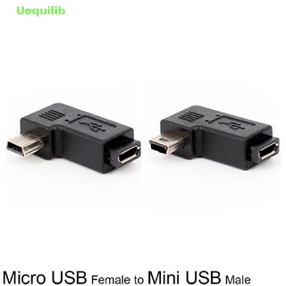 Uequilib อะแดปเตอร์ USB Type A ตัวผู้ เป็น Micro USB ตัวเมีย 90 องศา