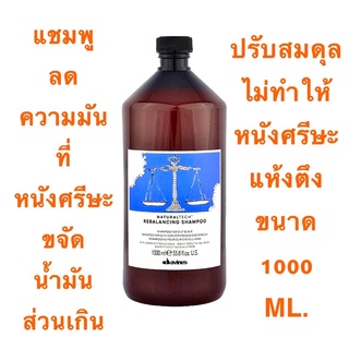 Davines Naturaltech Rebalancing แชมพู 1000 ML.แชมพูสำหรับหนังศีรษะมันและผมมัน ช่วยขจัดความมันส่วนเกิน